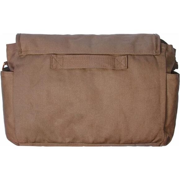 Vintage Messenger Bag Cotton Canvas Shoulder Bag Laptop School Travel Bag - Picture 3 of 8